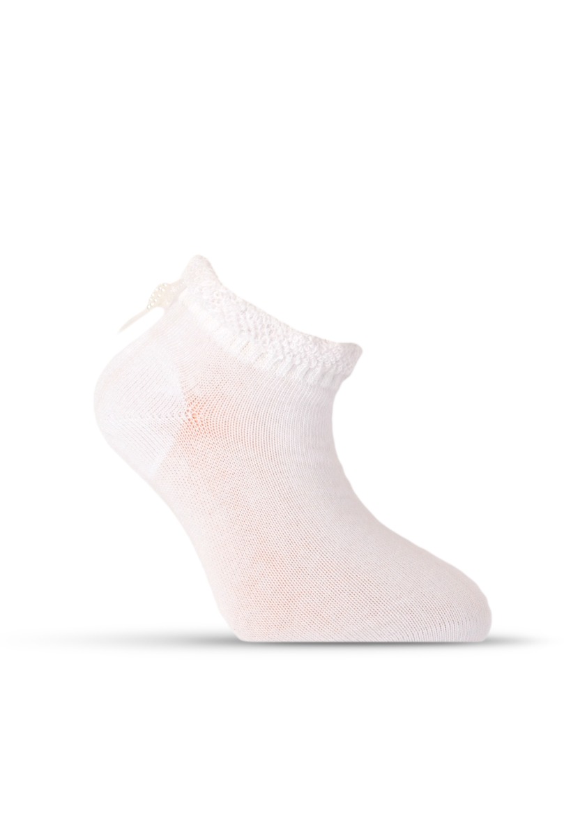 Girl"s Ruffle Sock Cream