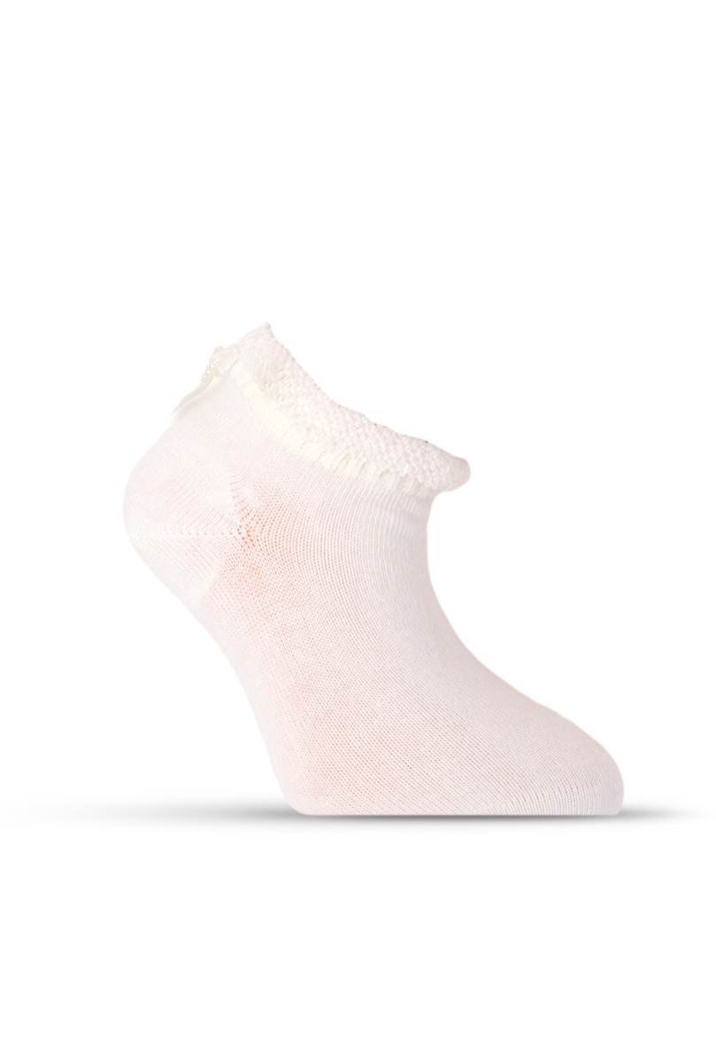 Girl"s Ruffle Sock White