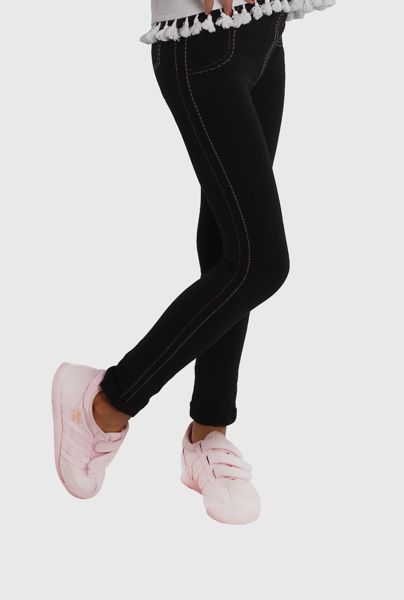 Girl"s Semi Jeans Legging Black