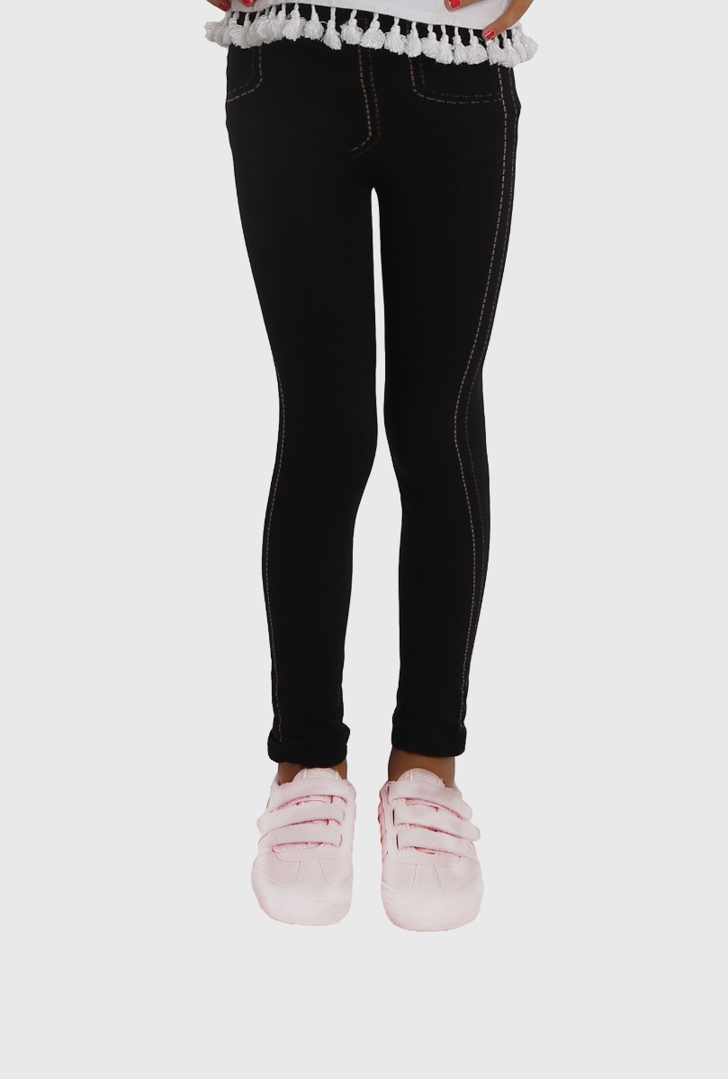 Girl"s Semi Jeans Legging Black