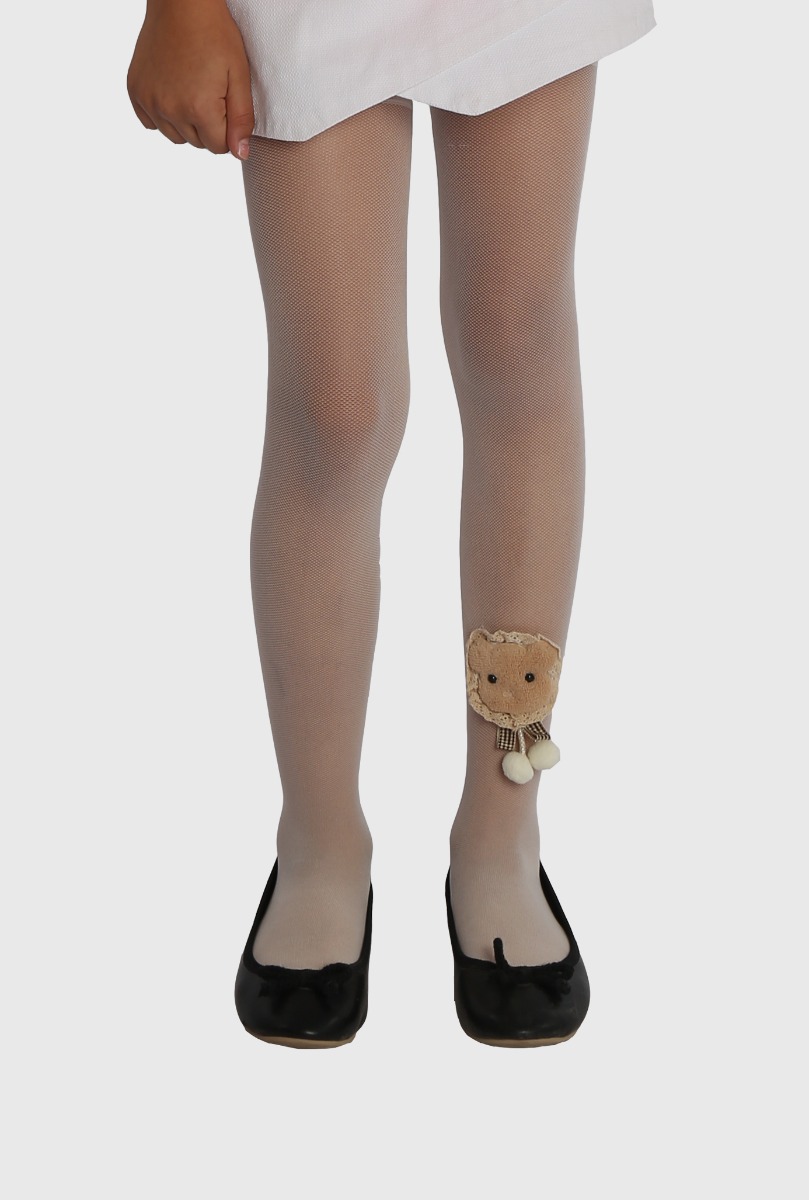 Girl"s Teddy Bear Tight Vanilla