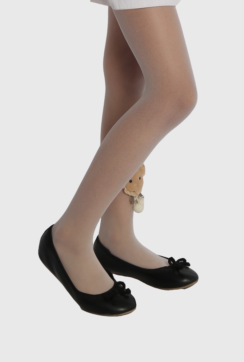 Girl"s Teddy Bear Tight Vanilla