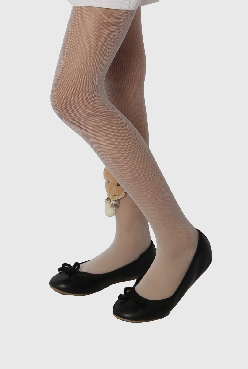 Girl"s Teddy Bear Tight Vanilla