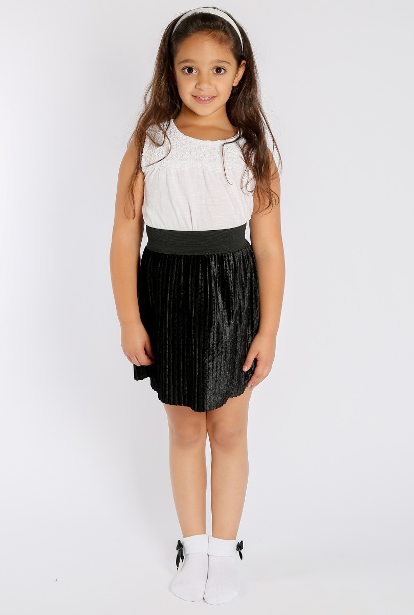 Girl"s Turn Cuff Sock White