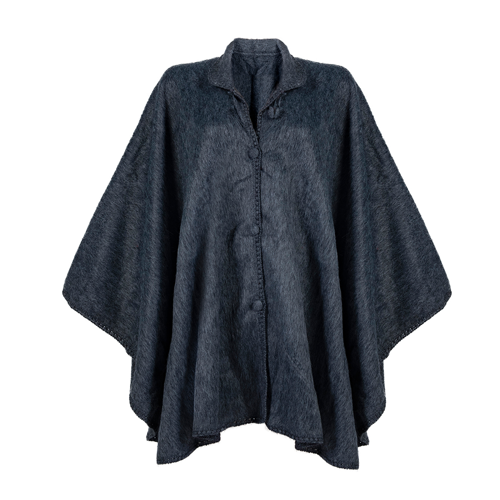 Grey poncho coat