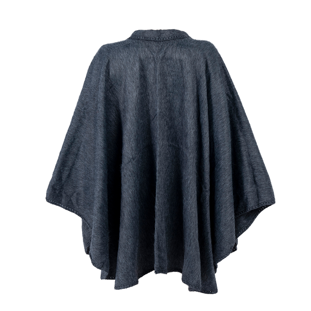 Grey poncho coat