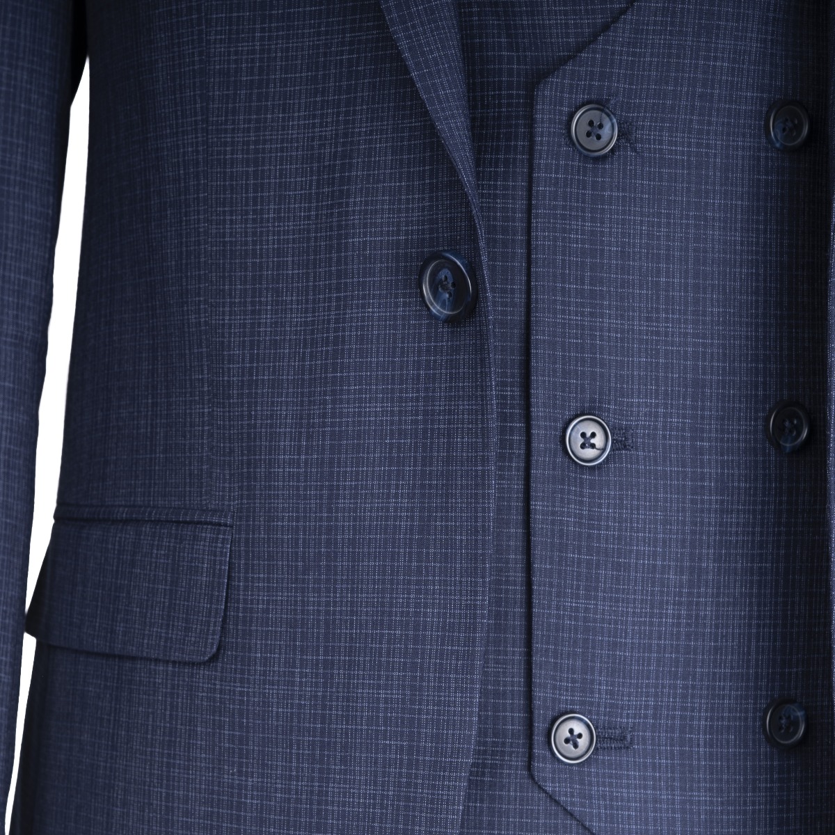 Men"s Textured 3 Piece Suit Navy