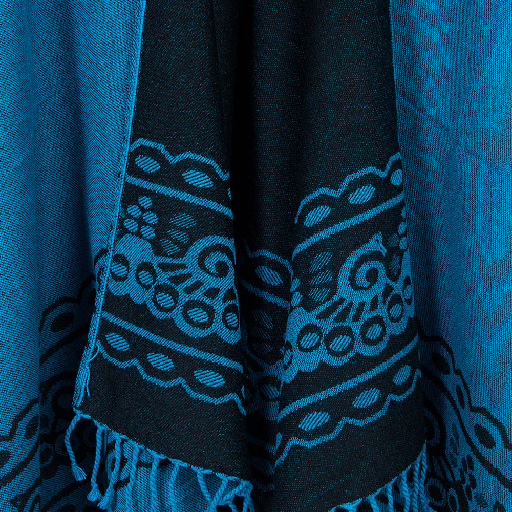 Original Poncho double color handmade lama wool