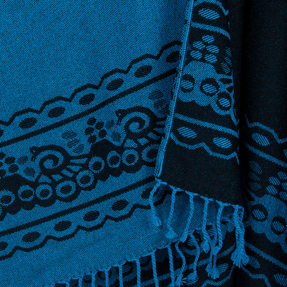 Original Poncho double color handmade lama wool