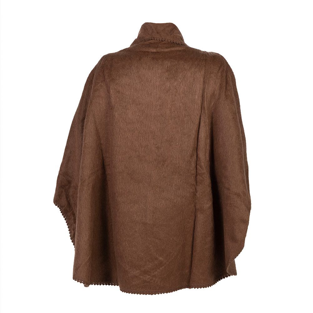 Poncho coat brown with buttons