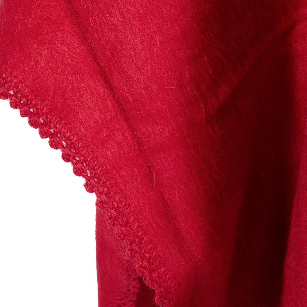 Red poncho coat
