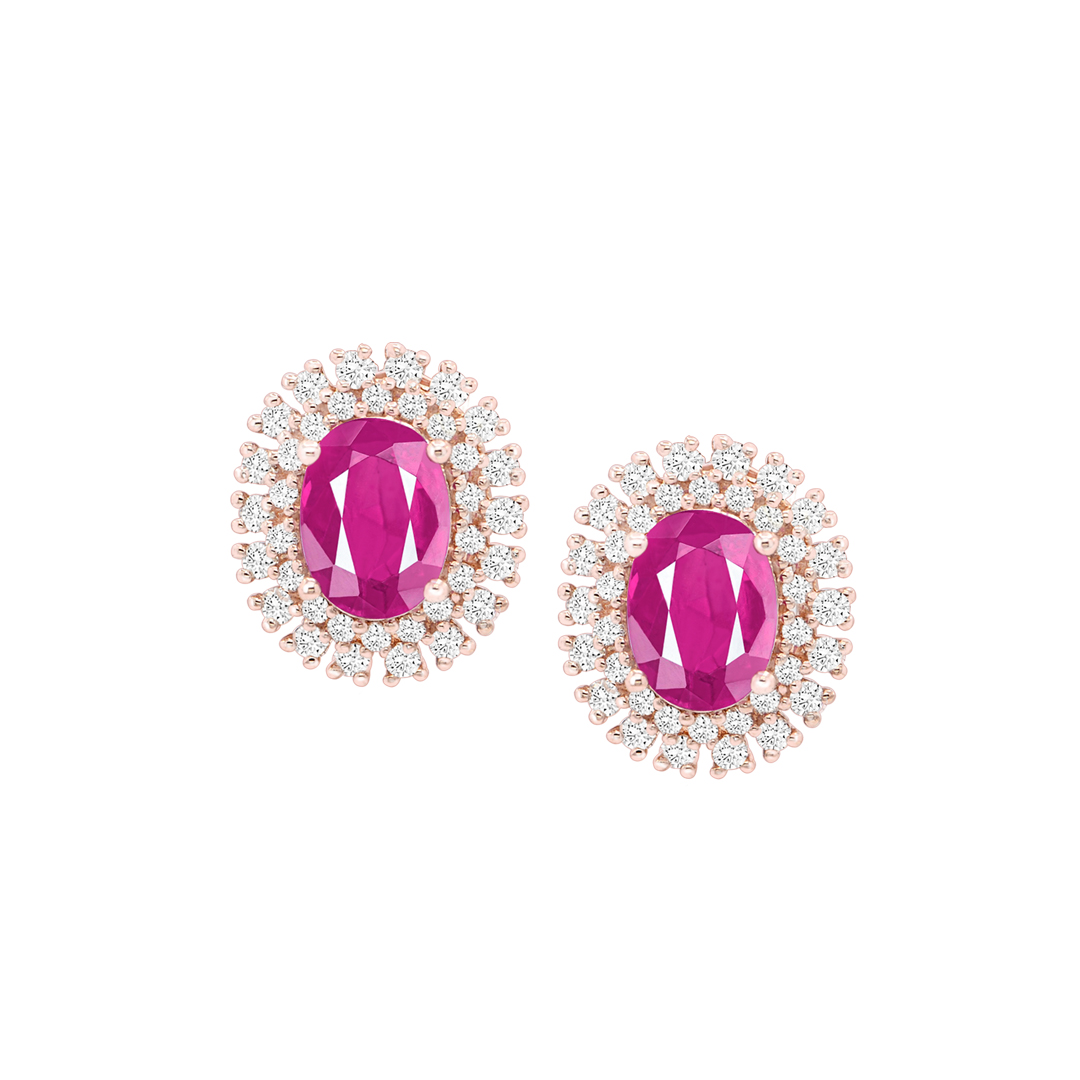 Ruby and Diamond Earrings-O04159