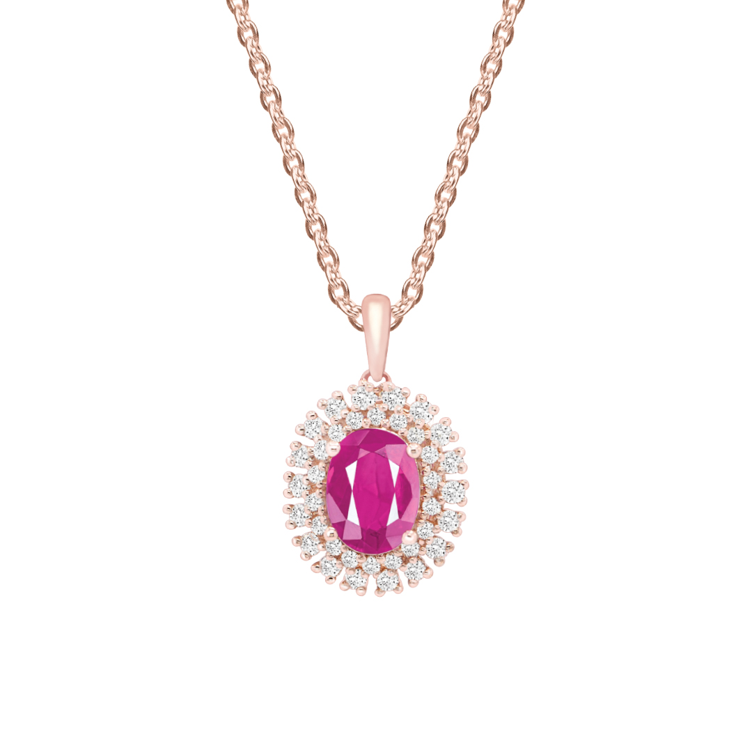 Ruby and Diamond Pendant-O03897