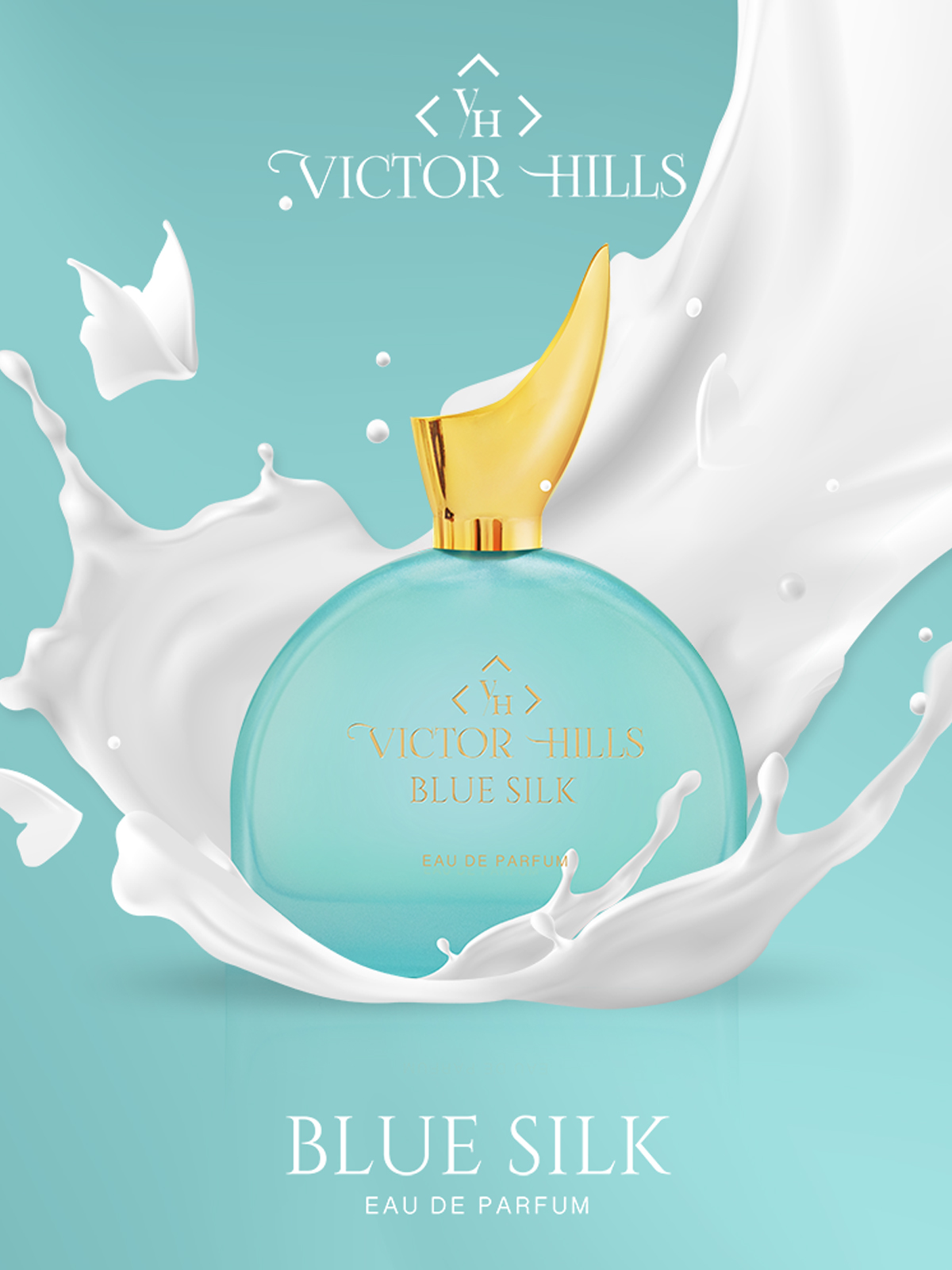 Victor Hills Blue Silk For Woman Eau De Parfum + Bag