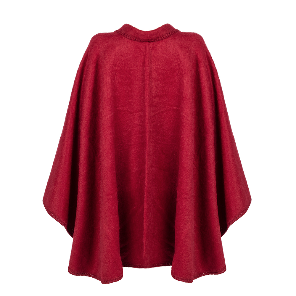 Wool poncho red coat