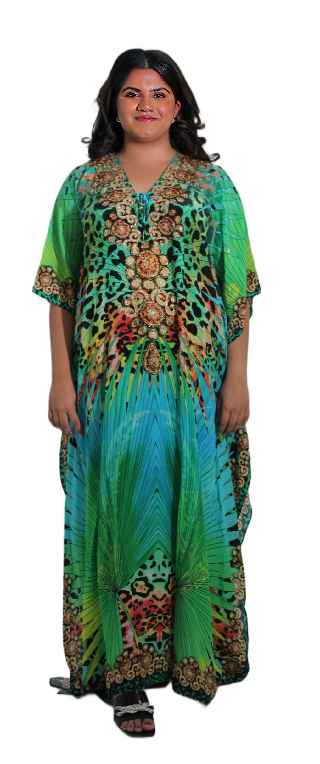 Women"s woven Long Kaftan AFTERSHOCK LONDON