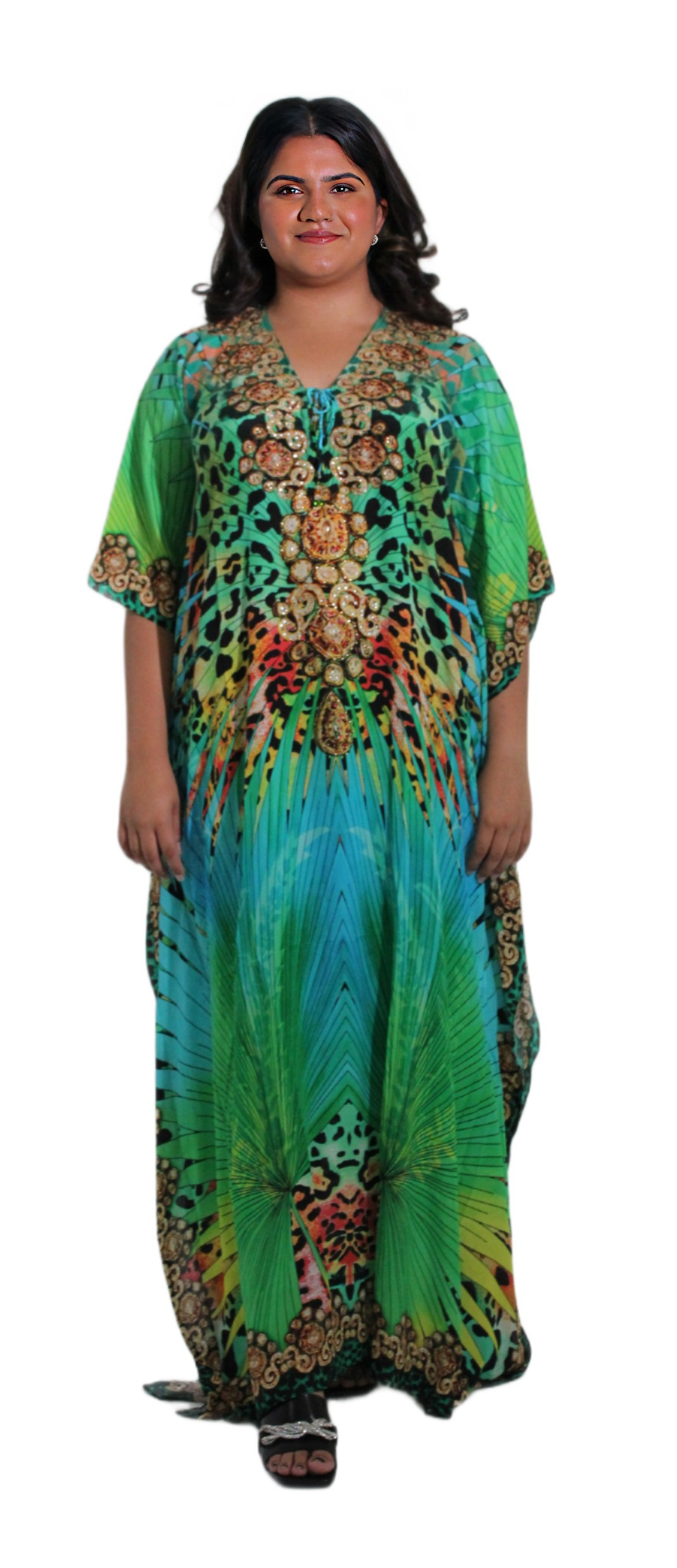 Women"s woven Long Kaftan AFTERSHOCK LONDON