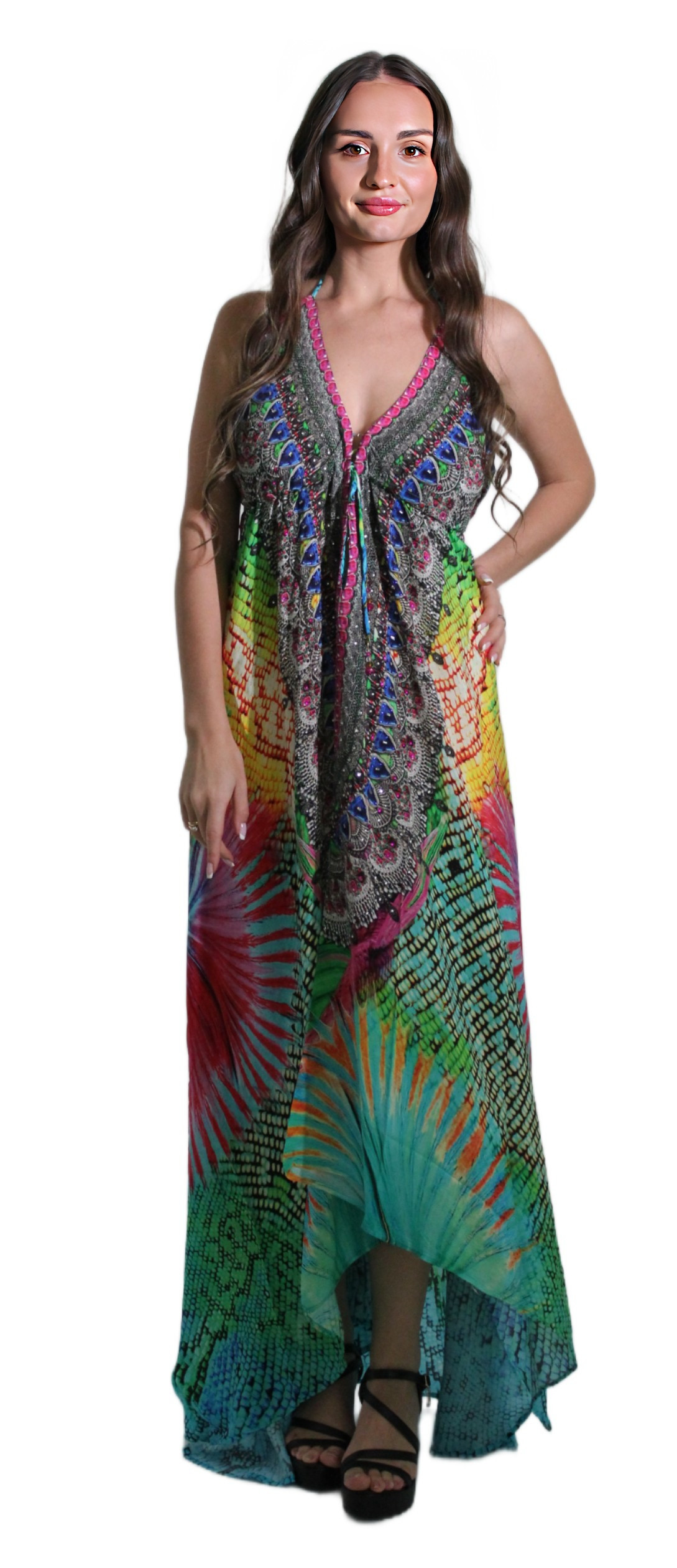 Women Woven Style Hi Low Dress AFTERSHOCK LONDON 