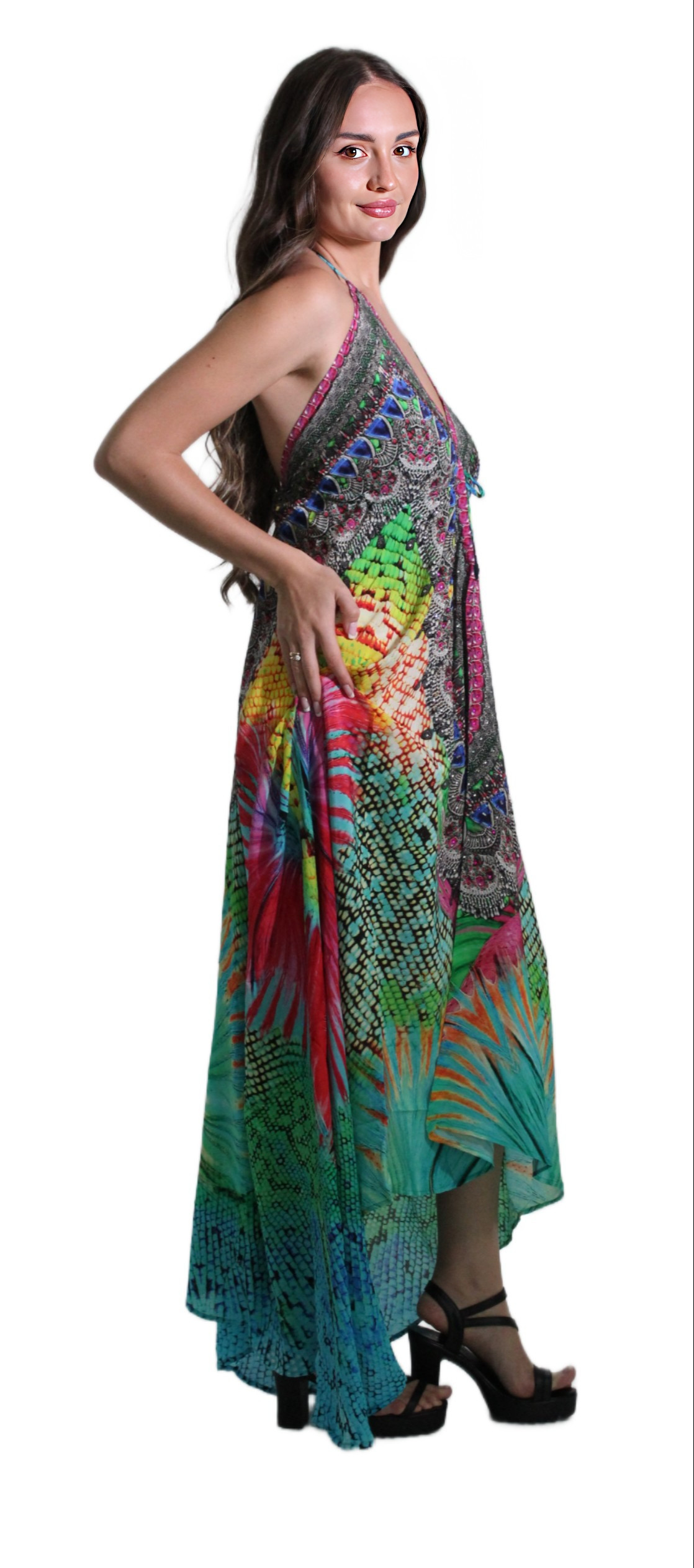 Women Woven Style Hi Low Dress AFTERSHOCK LONDON 