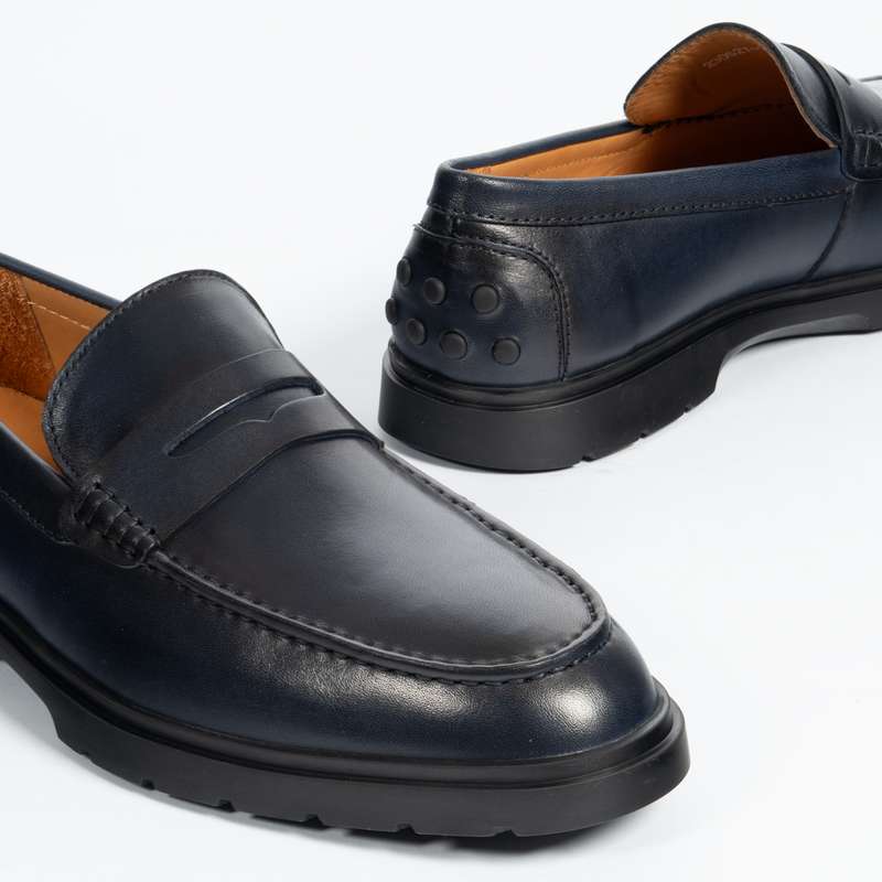 Navy Penny Soft Loafer