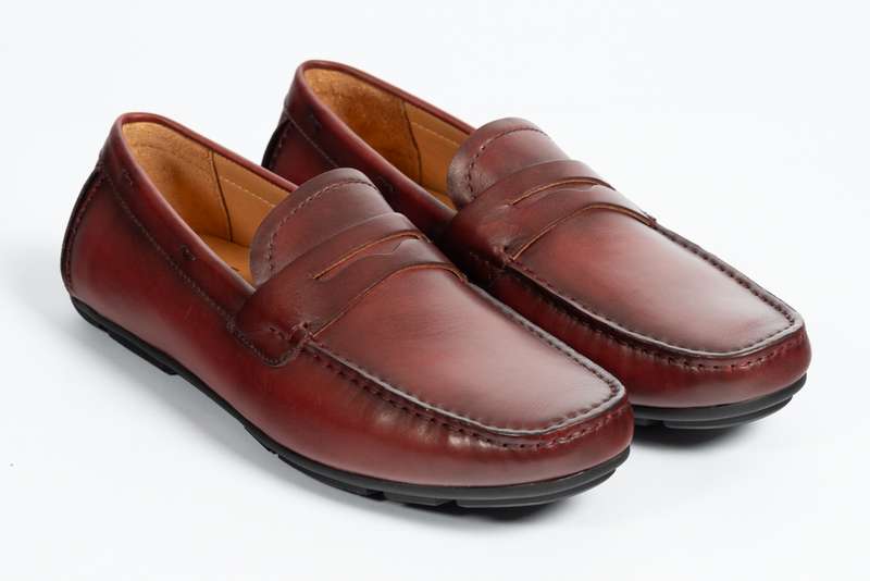 Maroon Penny Soft Moccasin
