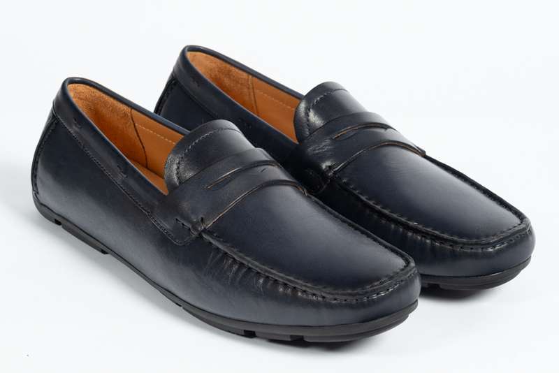 Navy Penny Soft Moccasin