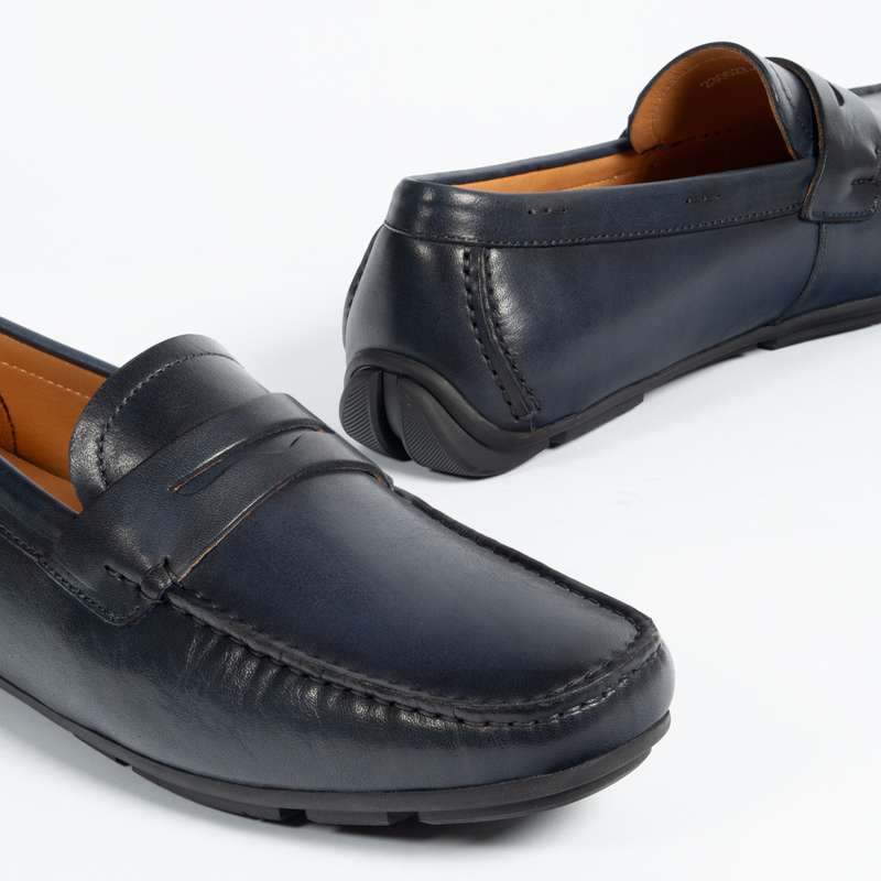 Navy Penny Soft Moccasin