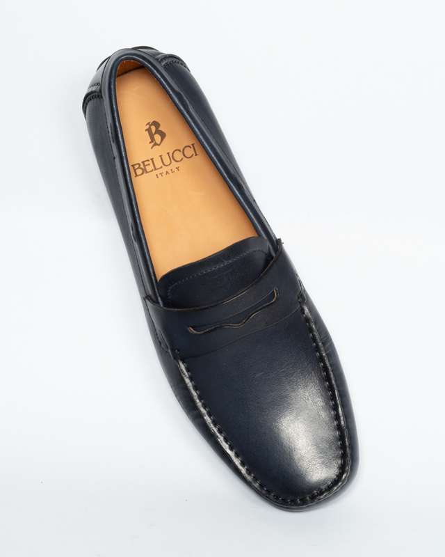 Navy Penny Soft Moccasin