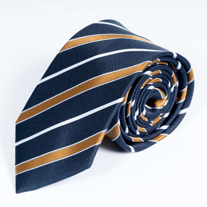 Navy Striped Tie-9
