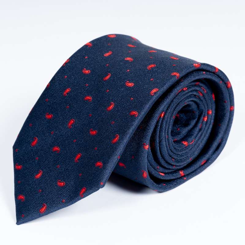 Navy Graphic Tie-7