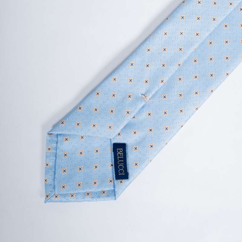Light Blue Flowered Tie-1