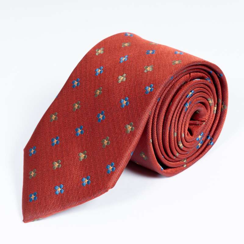 Brick Flowered Tie