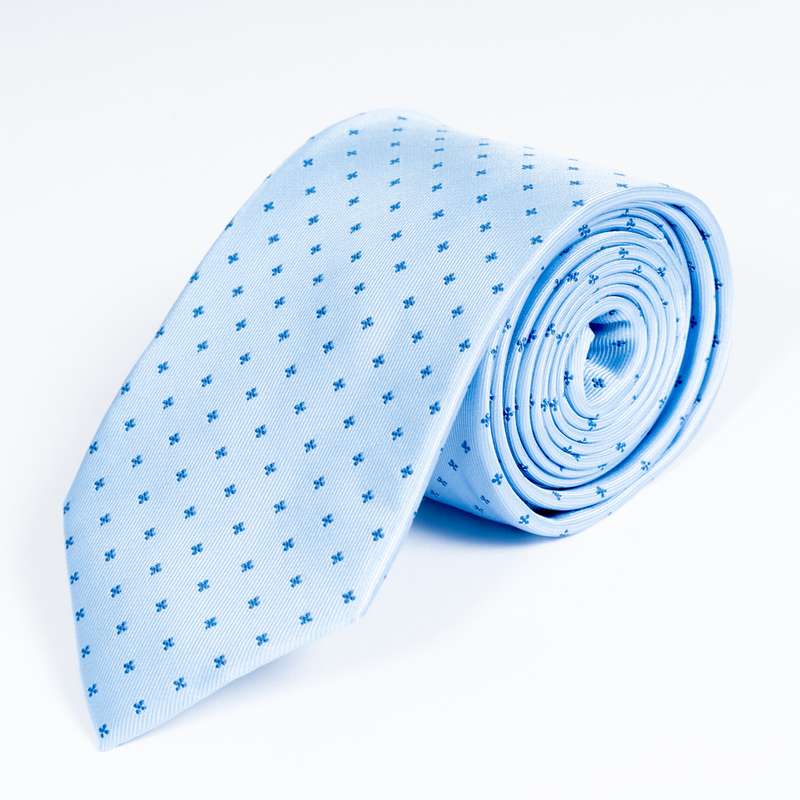 Light Blue Flowered Tie-2