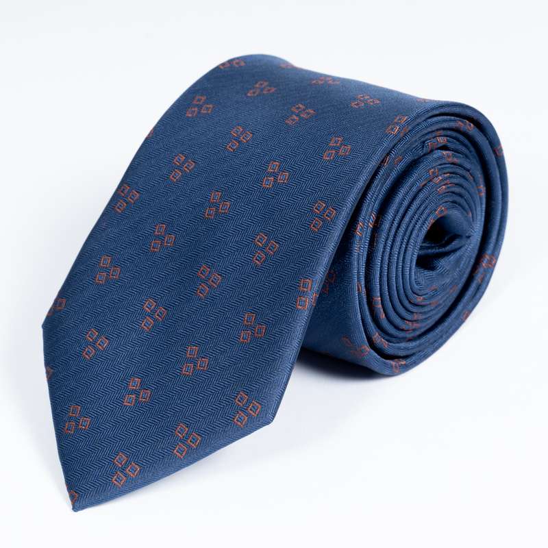 Navy Graphic Tie-9