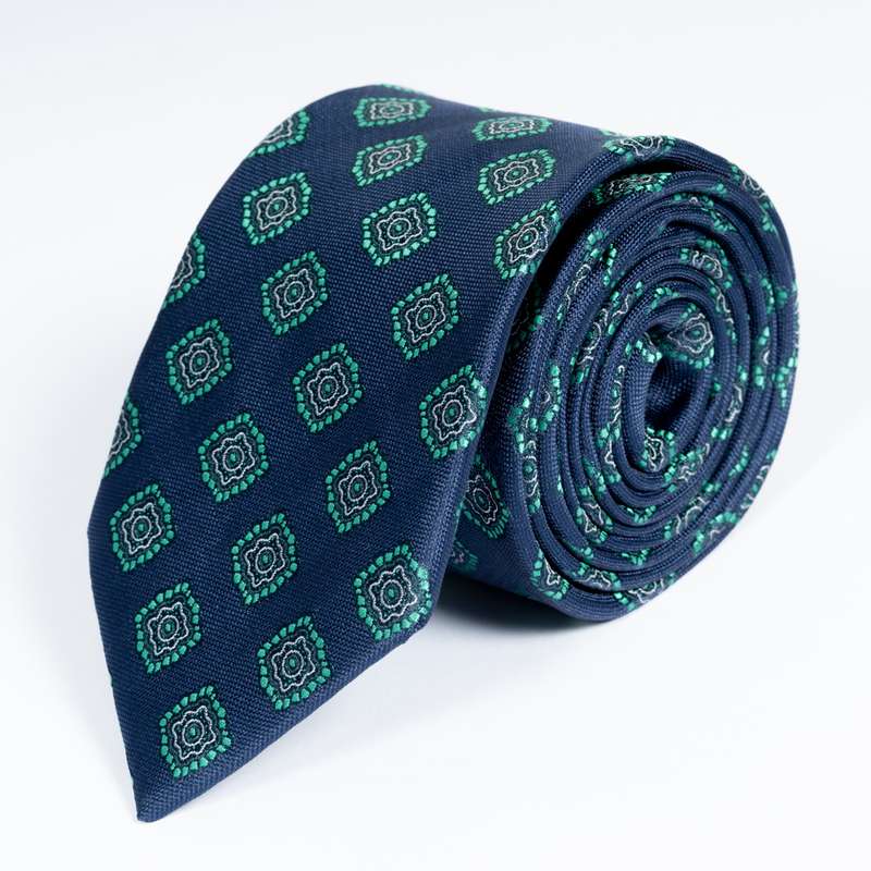 Navy Flowered Tie-15