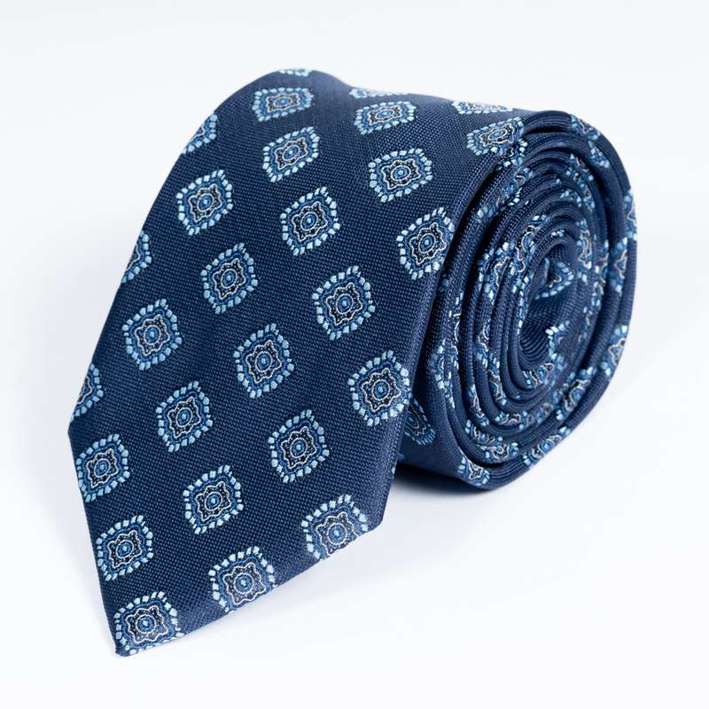 Navy Flowered Tie-14