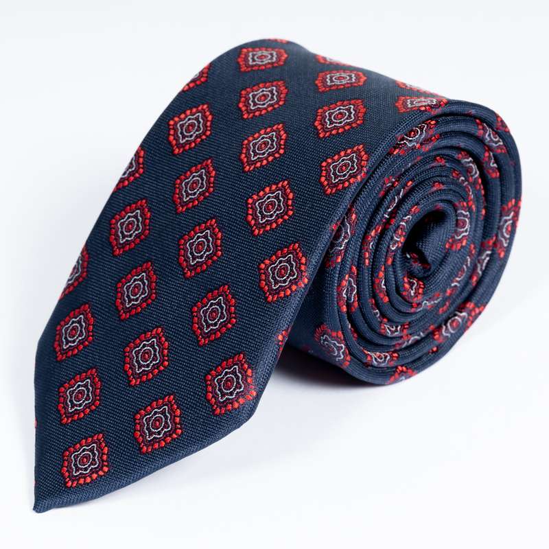 Navy Flowered Tie-12