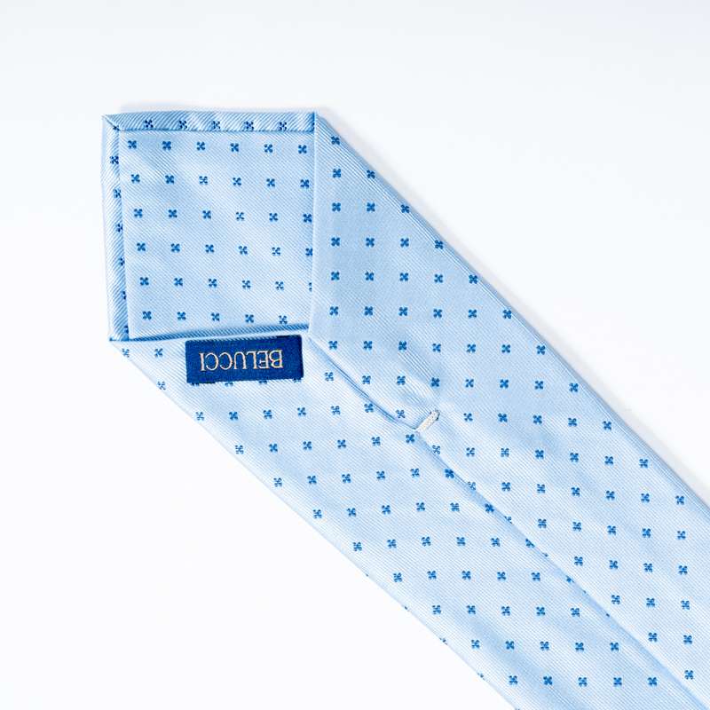 Light Blue Flowered Tie-2