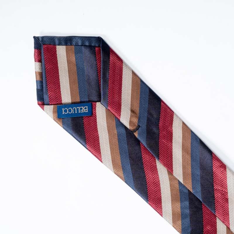 Dark Red Striped Tie