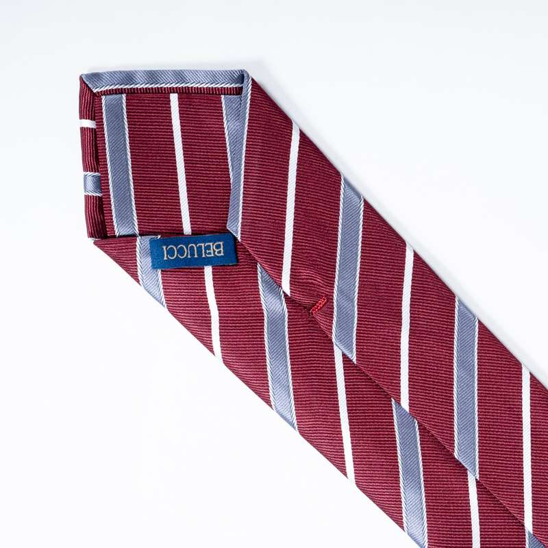 Dark Red Striped Tie-1