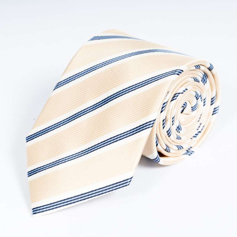 Beige Striped Tie