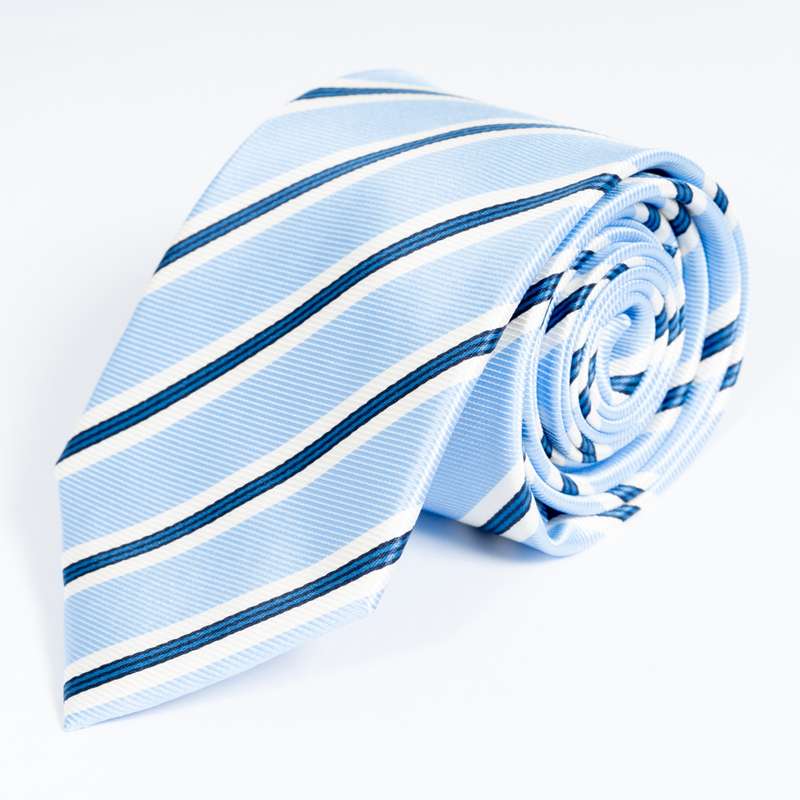 Light Blue Striped Tie-1