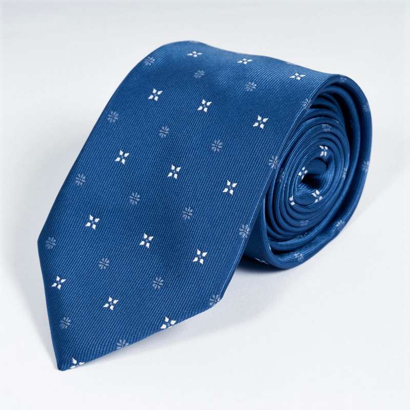 Dark Blue Flowered Tie