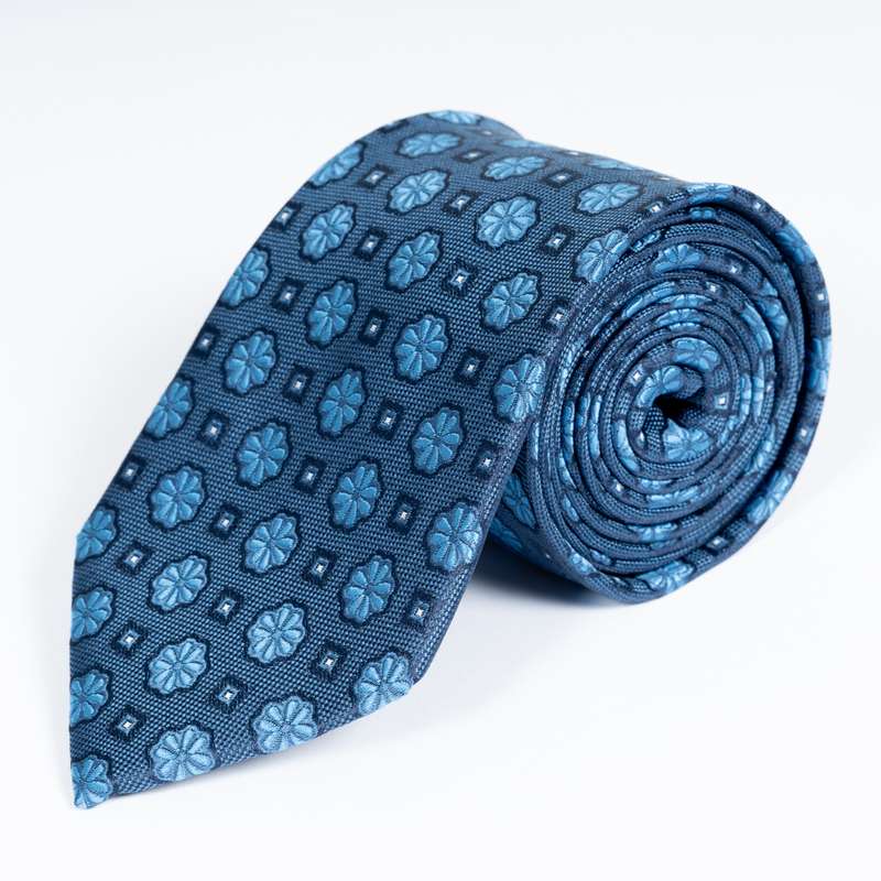 Navy Flowered Tie-8