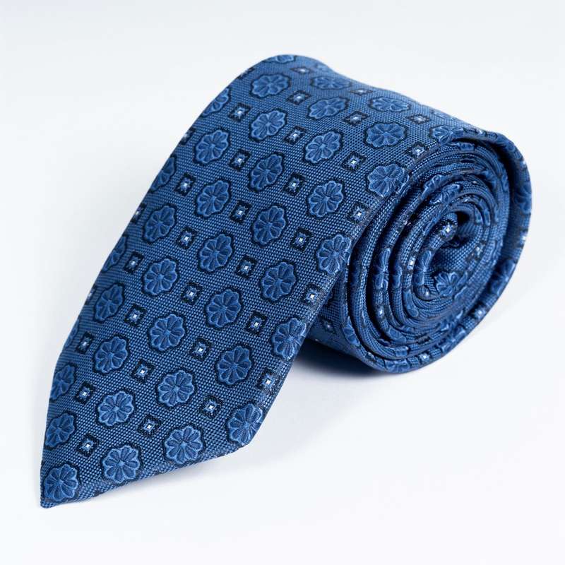 Navy Flowered Tie-4