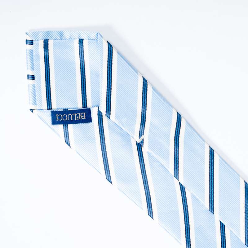 Light Blue Striped Tie-1