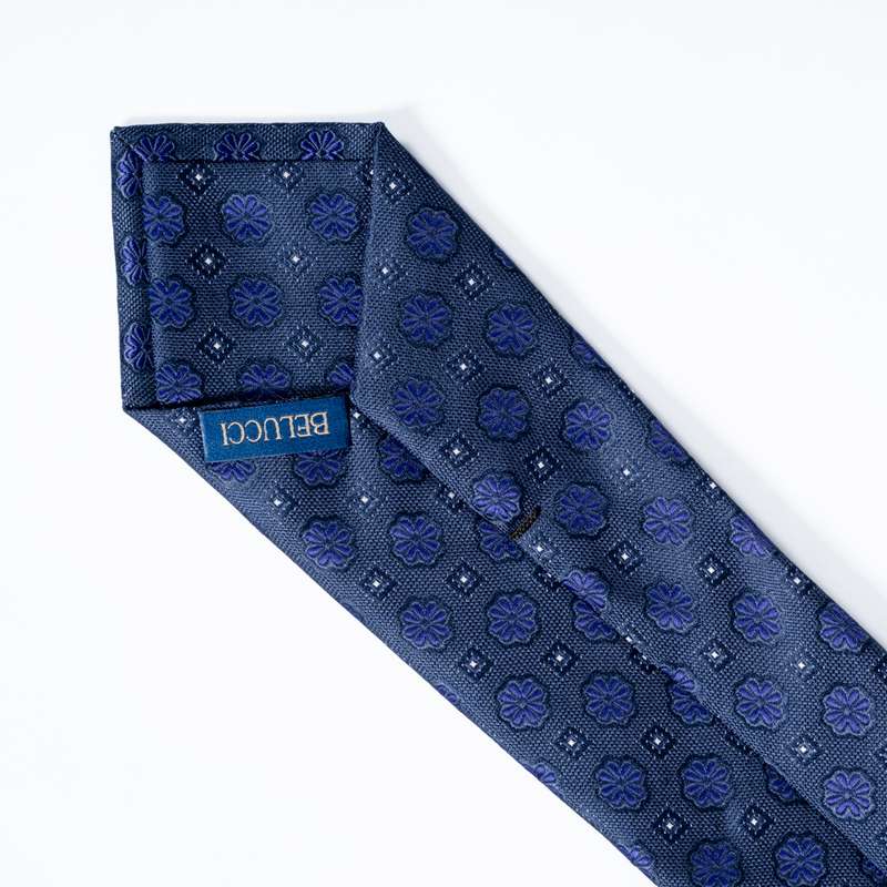 Navy Flowered Tie-2