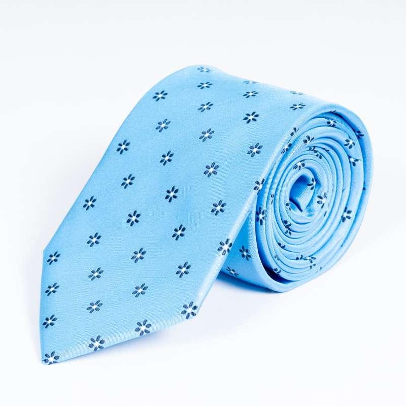 Blue Flowered Tie-1