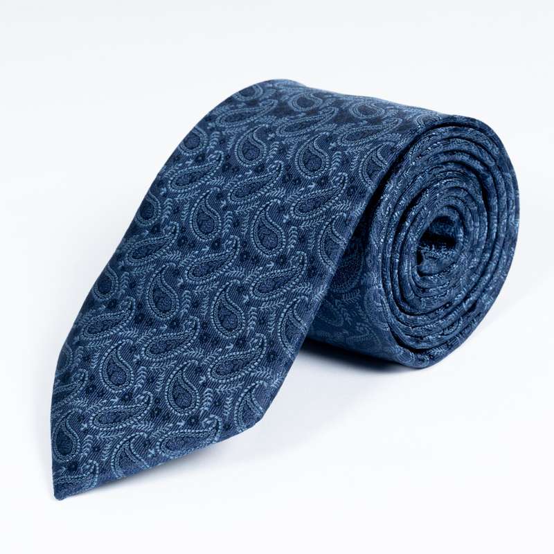 Navy Graphic Tie-5