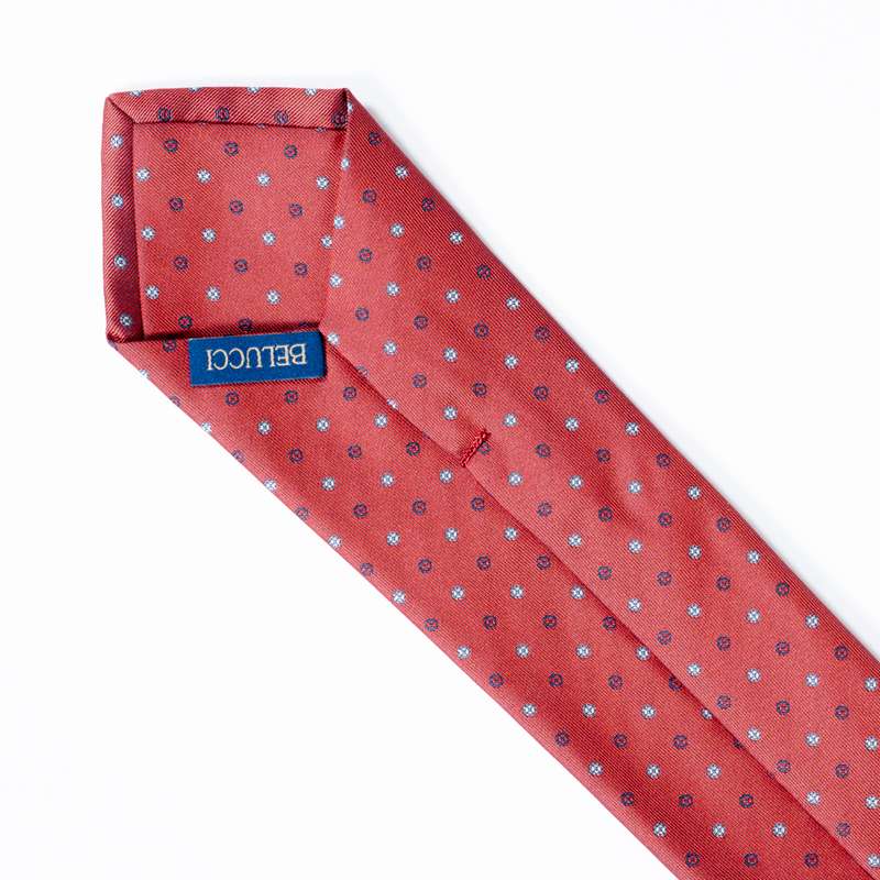 Dark Red Flowered Tie-2